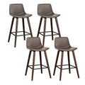 Artiss 4x Vintage Leather Bar Stools Wooden Legs