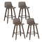 Artiss 4x Vintage Leather Bar Stools Wooden Legs