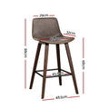 Artiss 4x Vintage Leather Bar Stools Wooden Legs