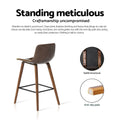 Artiss 4x Vintage Leather Bar Stools Wooden Legs