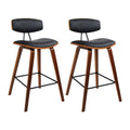 Artiss 2x Leather Bar Stools Padded Backrest