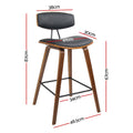 Artiss 2x Leather Bar Stools Padded Backrest