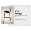 Artiss 2x Leather Bar Stools Padded Backrest