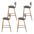 Artiss 4x Bar Stools Leather Padded Backrest