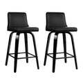 Artiss Bar Stools x2 Leather Swivel Wooden Kitchen Barstools