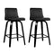 Artiss Bar Stools x2 Leather Swivel Wooden Kitchen Barstools