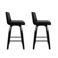 Artiss Bar Stools x2 Leather Swivel Wooden Kitchen Barstools