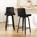 Artiss Bar Stools x2 Leather Swivel Wooden Kitchen Barstools