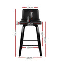 Artiss Bar Stools x4 Swivel Leather Kitchen Wooden Chairs
