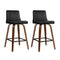 Artiss 2x Bar Stools Swivel Padded Wooden Leather Seat