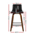 Artiss 2x Bar Stools Swivel Padded Wooden Leather Seat
