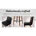 Artiss 2x Bar Stools Swivel Padded Wooden Leather Seat