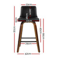 Artiss 4x Bar Stools Swivel Leather Padded Wooden