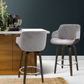 Artiss Bar Stools Swivel Velvet Padded Wooden Seat