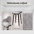 Artiss Bar Stools Set of 3 Kitchen Wooden Bar Stool Dining Chair Swivel Velvet