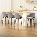 Artiss 4x Swivel Bar Stools Velvet Padded Wooden