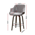 Artiss 4x Swivel Bar Stools Velvet Padded Wooden