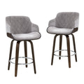 Artiss 4x Swivel Bar Stools Velvet Padded Wooden