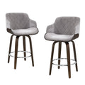 Artiss 4x Swivel Bar Stools Velvet Padded Wooden