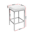 Artiss 2x Bar Stools Leather Padded White Metal