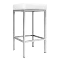 Artiss 2x Bar Stools Leather Padded White Metal