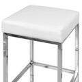 Artiss 2x Bar Stools Leather Padded White Metal