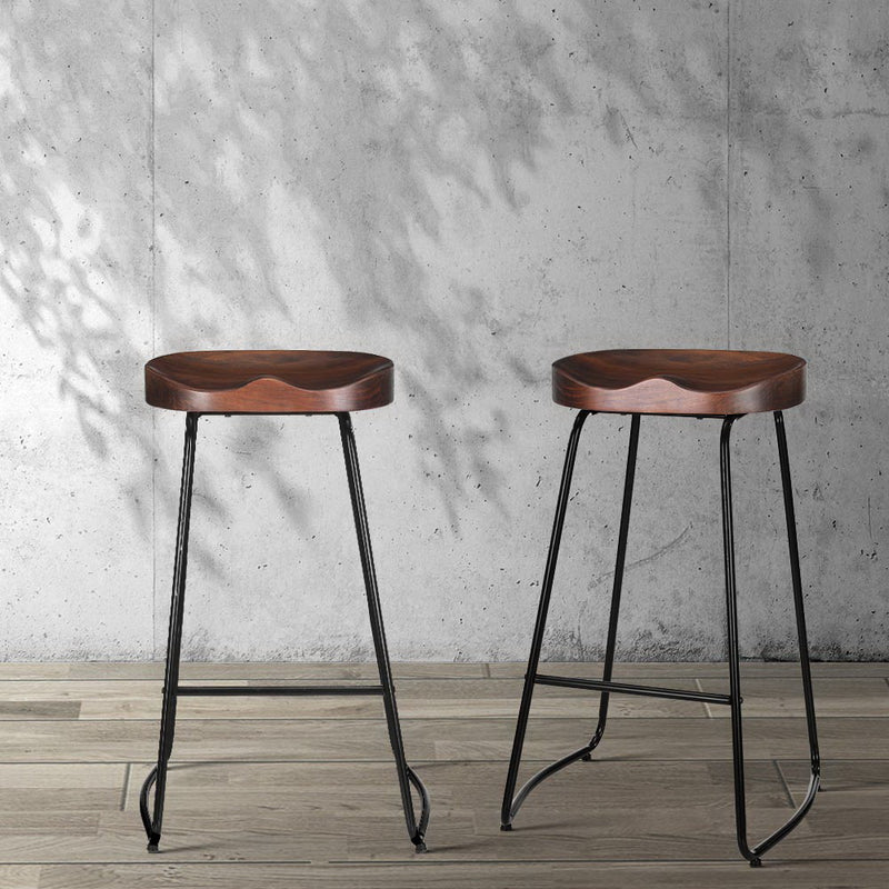 Artiss Bar Stools Tractor Seat 75cm Black x2