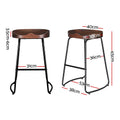 Artiss 4x Tractor Seat Bar Stools 65cm Height
