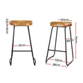 Artiss 2x Bar Stools Tractor Seat 75cm Wood