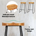 Artiss 2x Bar Stools Tractor Seat 75cm Wood