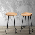 Artiss 2x Bar Stools Tractor Seat 75cm Wood