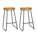 Artiss 2x Bar Stools Tractor Seat 75cm Wood