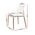 Artiss Dining Chairs Set 4 Plastic Wooden Stackable White