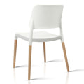 Artiss Dining Chairs Set 4 Plastic Wooden Stackable White