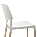 Artiss Dining Chairs Set 4 Plastic Wooden Stackable White