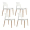 Artiss Dining Chairs Set 4 Plastic Wooden Stackable White