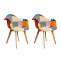 Artiss Dining Chair Set 2 Fabric Retro DSW Replica