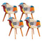 Artiss Dining Chair Set 4 Fabric Retro DSW Replica Grey