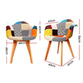 Artiss Dining Chair Set 4 Fabric Retro DSW Replica Grey