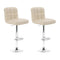 Artiss Bar Stools x2 Leather Gas Lift Beige