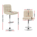 Artiss Bar Stools x2 Leather Gas Lift Beige