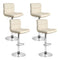 Artiss Bar Stools x4 Leather Gas Lift Beige
