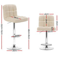 Artiss Bar Stools x4 Leather Gas Lift Beige