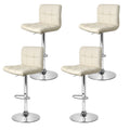 Artiss Bar Stools x4 Leather Gas Lift Beige