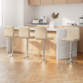 Artiss Bar Stools x4 Leather Gas Lift Beige