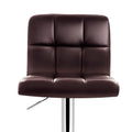 Artiss 2x Brown Leather Bar Stools Gas Lift
