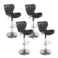 Artiss Bar Stools 4x Gas Lift Leather Seat Black