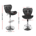 Artiss Bar Stools 4x Gas Lift Leather Seat Black