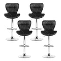Artiss Bar Stools 4x Gas Lift Leather Seat Black