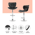 Artiss Bar Stools 4x Gas Lift Leather Seat Black